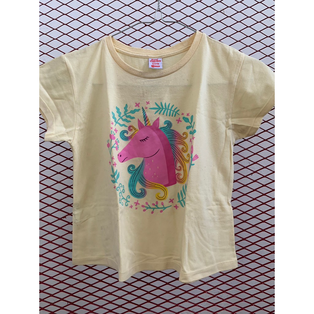 Kaos Anak Perempuan JSP Kids Girls Pink Unicorn Yellow