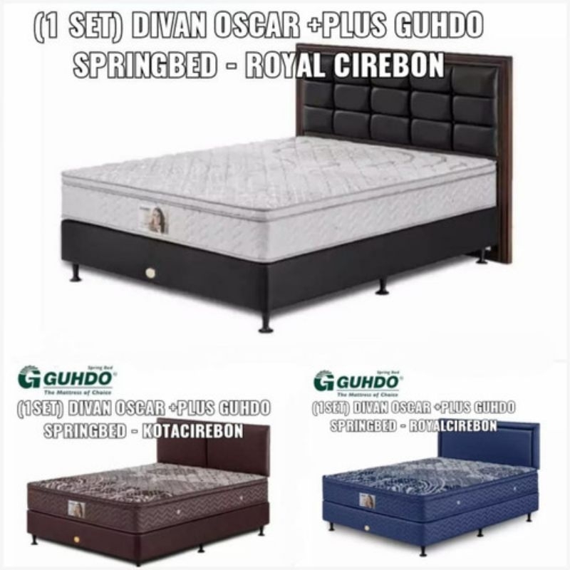 1SET SPRINGBED GUHDO PLUS DIVAN OSCAR BERBAGAI UKURAN (120-140-160-180LEBAR X 200PANJANG X 28 TEBAL)