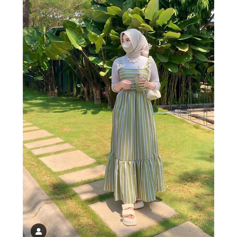khaila dres overall/dres korea/midi dres lucu