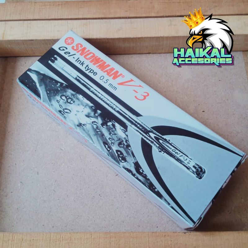 

Pulpen GEL SNOWMAN V-3 INK TYPE 0.5 Black Isi (12pcs)