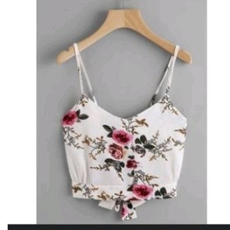 baju crop top bunga belakang tali