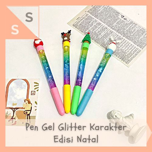 

[simplyshop] Pen / Pulpen Glitter Liquid Full Pohon Natal Xmas Christmas Tree Santa Claus Gift Rainbow Crystal Ball Tinta Hitam Souvenir Hampers Bingkisan Alat Tulis Hadiah Murah Grosir