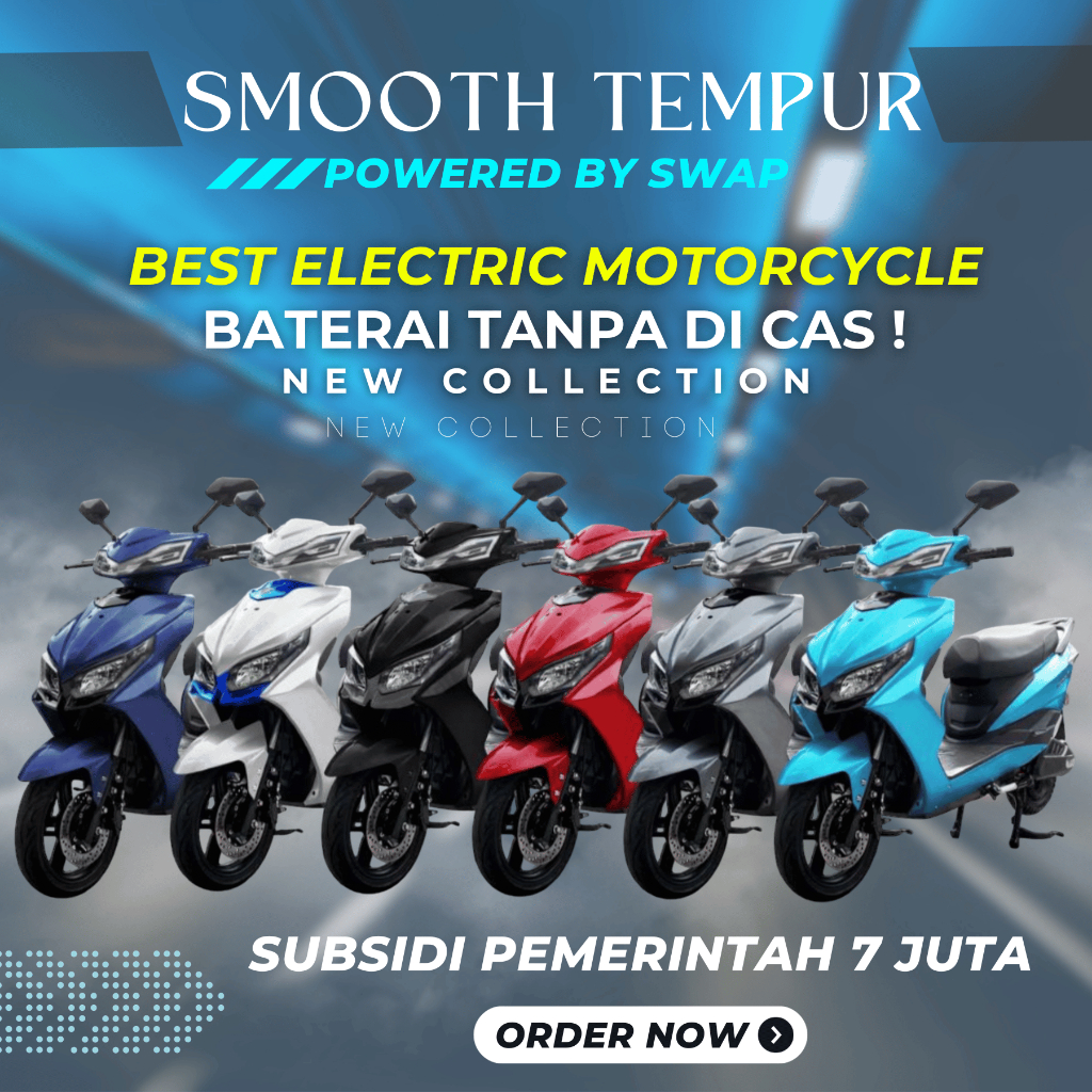 Motor Listrik Smoot Tempur Motor Listrik Tanpa di cas Motor Smoot Swap Motor Subsidi Motor Smoot Tem