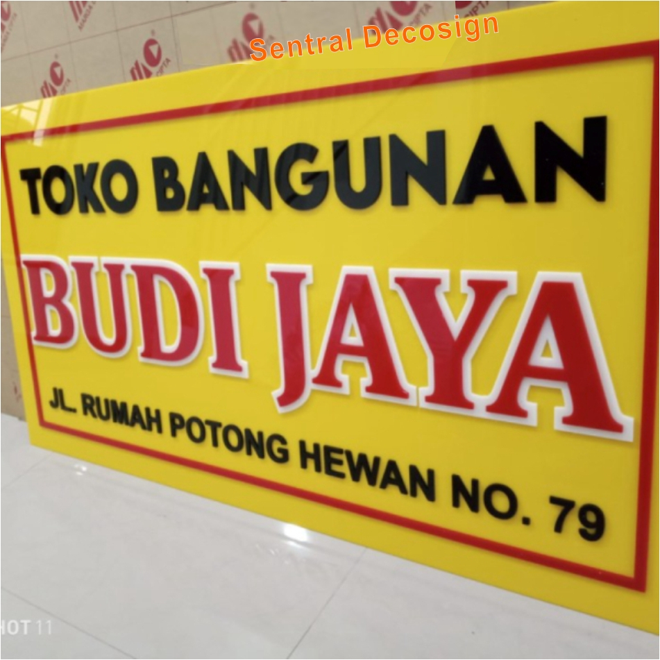 

Papan Nama Toko Kantor Custom bahan akrilik huruf timbul Signage toko