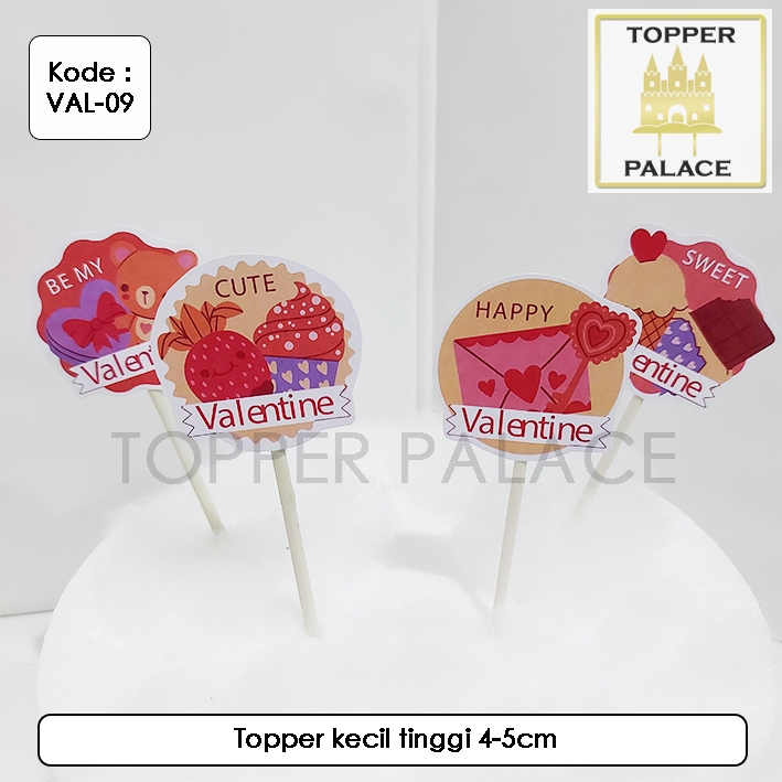 

VAL-09 Valentine day cake topper l cupcake topper - 4pcs