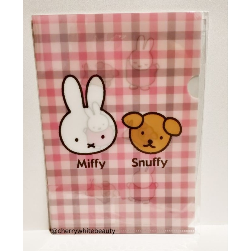 

Miffy Snuffy A5 clear folder Original Japan Pink Checks