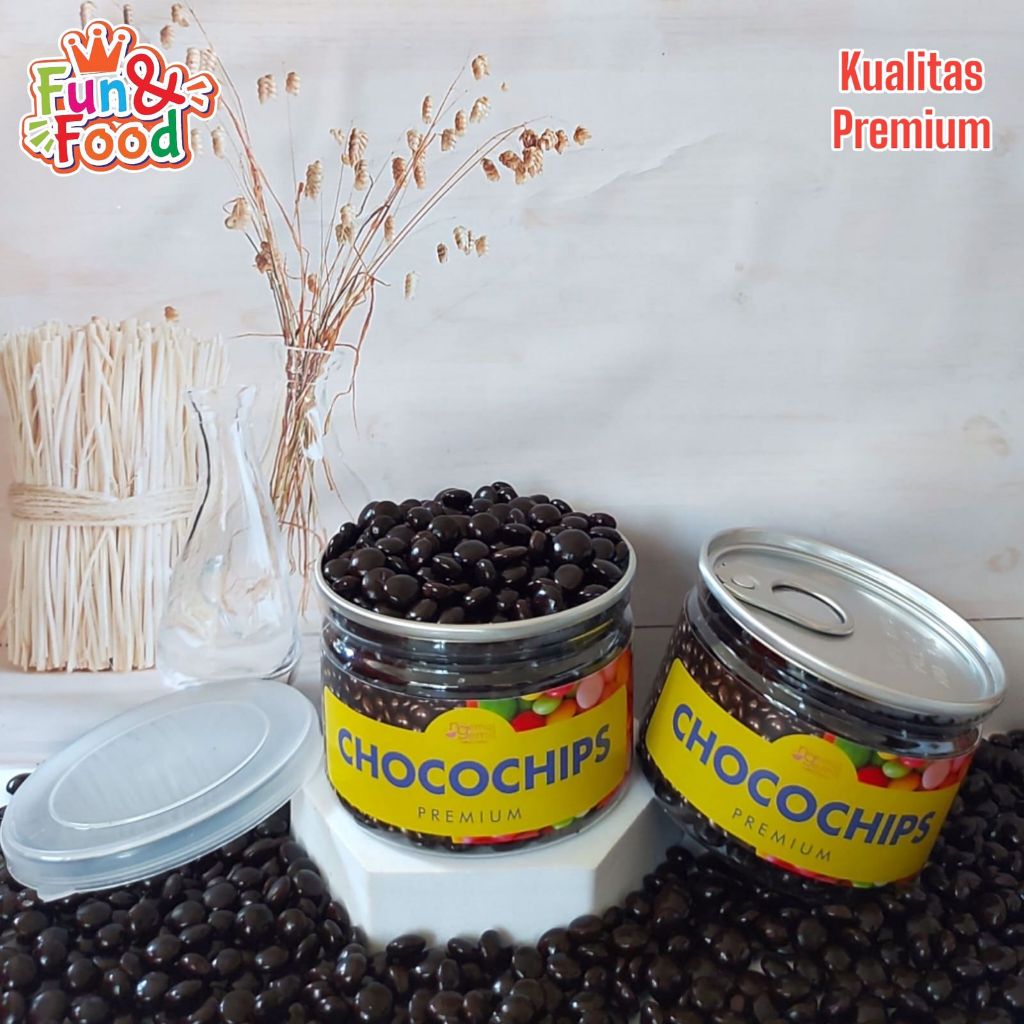 

CAN Chocochips Pipih Cokelat Chocochips Coklat Bulat Sprinkle Topping Hiasan Kue Donut Pop Ice Kualitas Premium