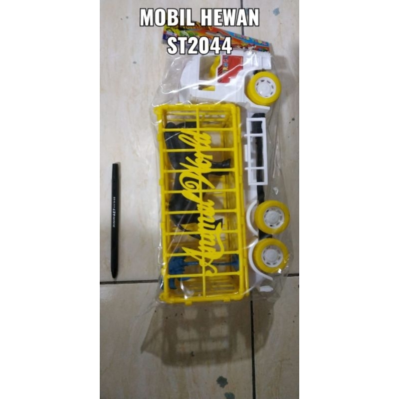 Mainan mobil truk pengangkut kandang hewam ST 2044