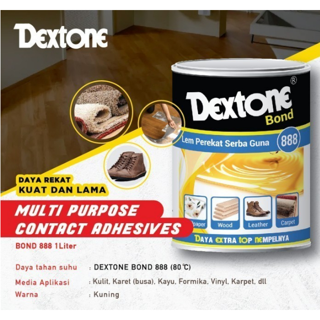 

ucl_gramari - lem kuning dextone bond 888 1 liter / 1kg serbaguna untuk kayu & karpet