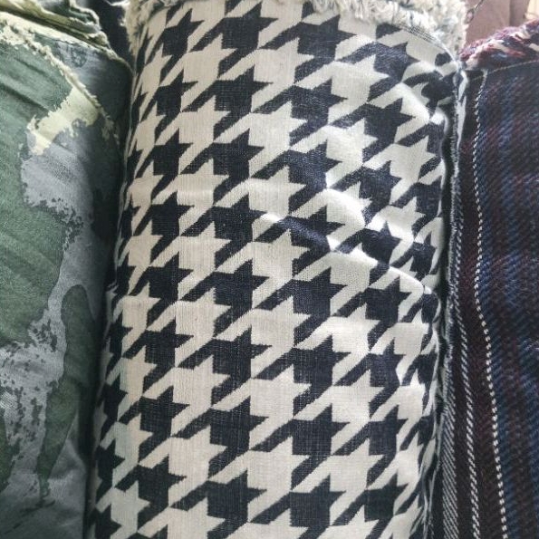 KAIN BAHAN CELANA JEANS HOUNDTOOTH TERBAIKK