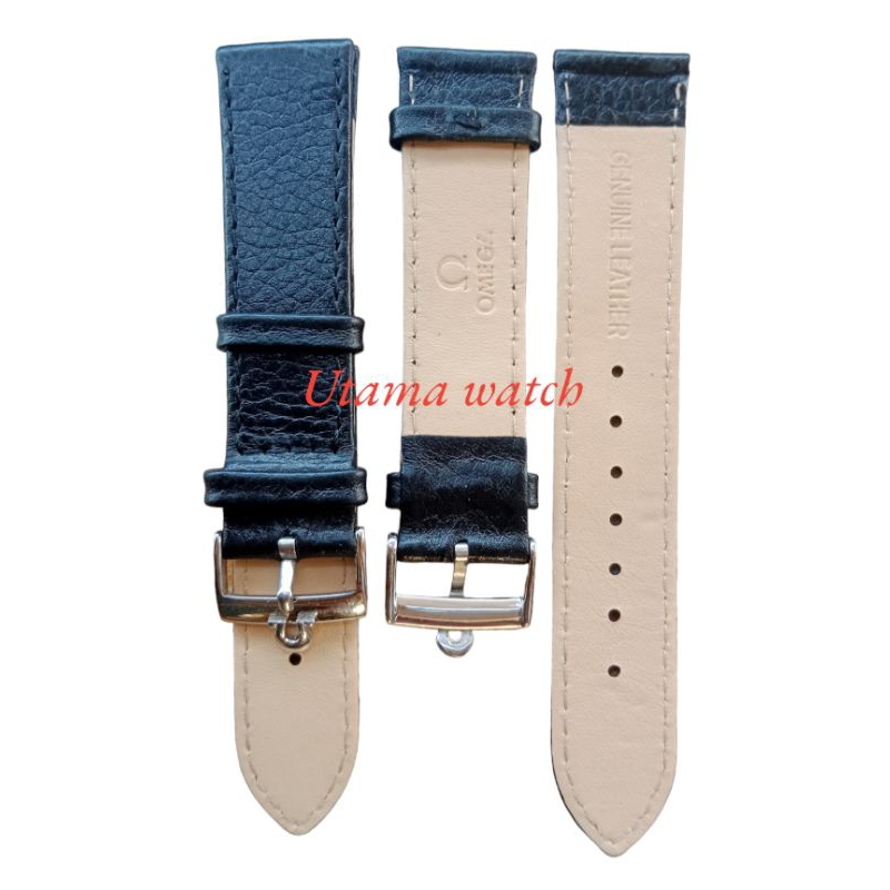 Strap Tali Omega Strap Tali Seamaster 20MM Hitam Tali Jam Tangan  Original Oem 20MM Kulit Jam Omega