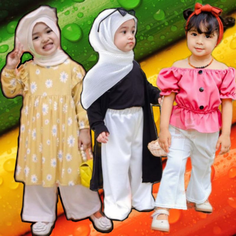 Celana Anak Perempuan Kulot Scuba Anak-Anak