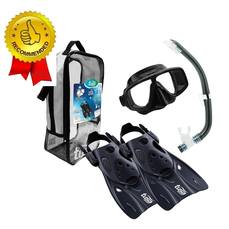 TUSA Sport Adult Platina Superdry Combo Alat Snorkeling Dewasa Travel Set Paket Lengkap Fin Sepatu K