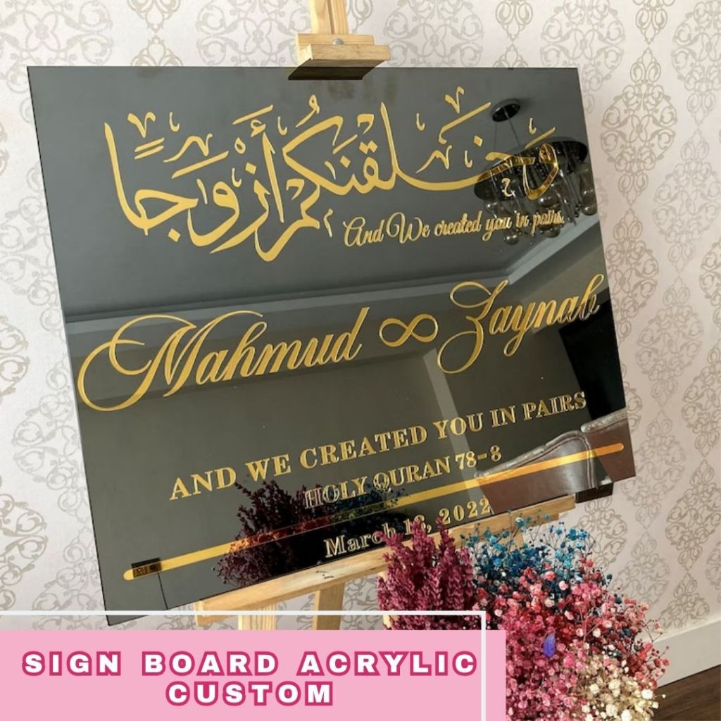 [TERBARU BEBAS CUSTOM] WELCOME SIGN ACRYLIC WEDDING / WELCOME SIGN 60 ×40 CM /WEDDING SIGN CUSTOM