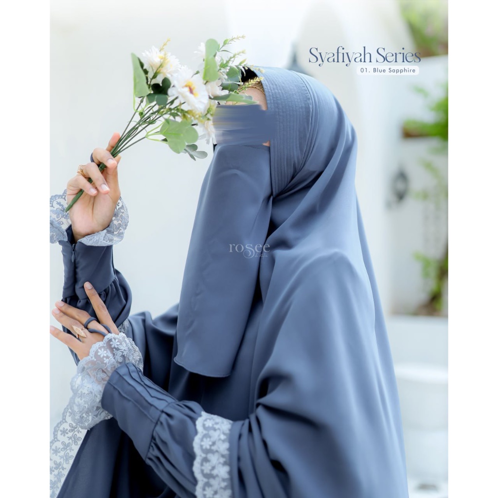 Niqab Tali Syafiyah Dress by Rosee - Cadar tali sister brand attin hijab etuzi olea - niqab muslimah