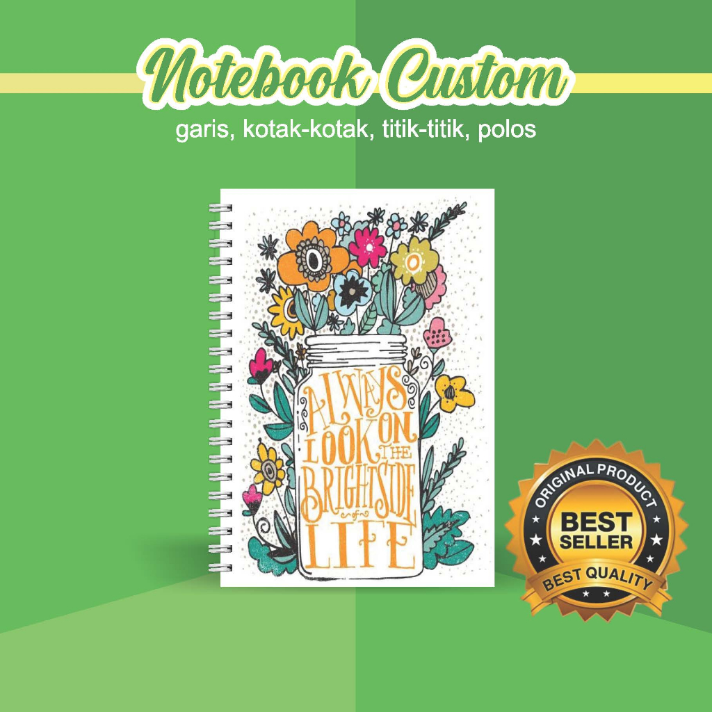 

NOTEBOOK A5 CUSTOM CATATAN/JURNAL BOOKPAPER GRID/KOTAK2#DOTTED/TITIK2#BLANK/POLOS