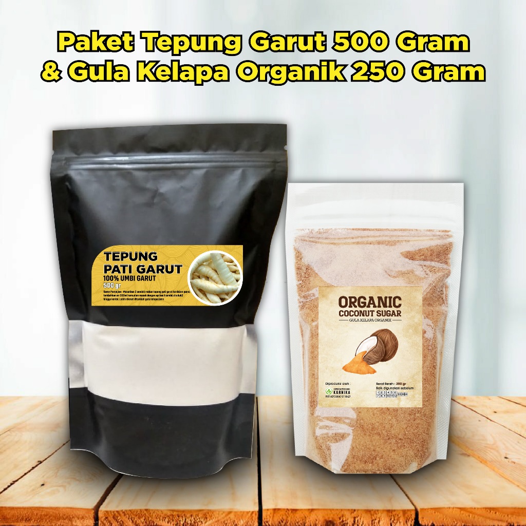 

Paket Tepung Pati Garut Irut Angkrik Asli 500gr & Gula Semut Kelapa Coconut Sugar 250gr