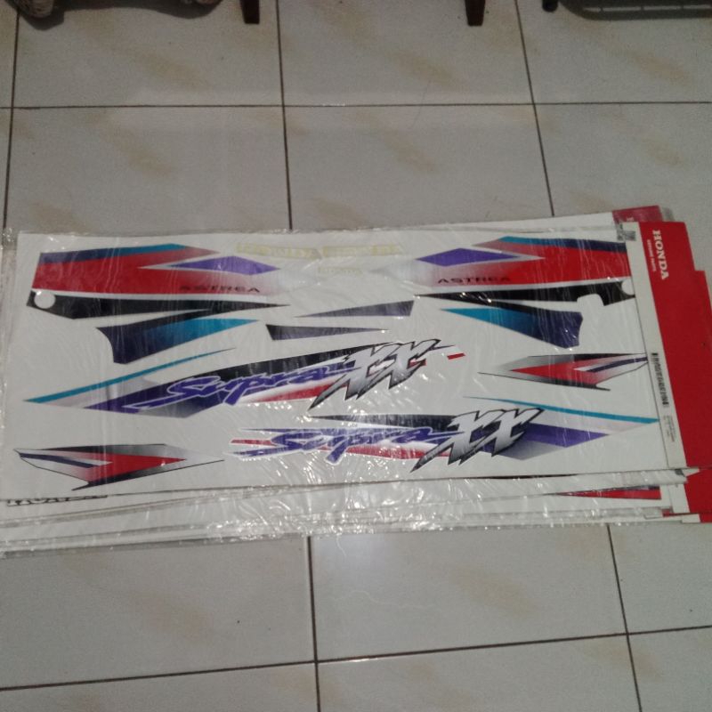 striping stiker sticker lis body set honda supra xx dobel double x silver violet original ahm
