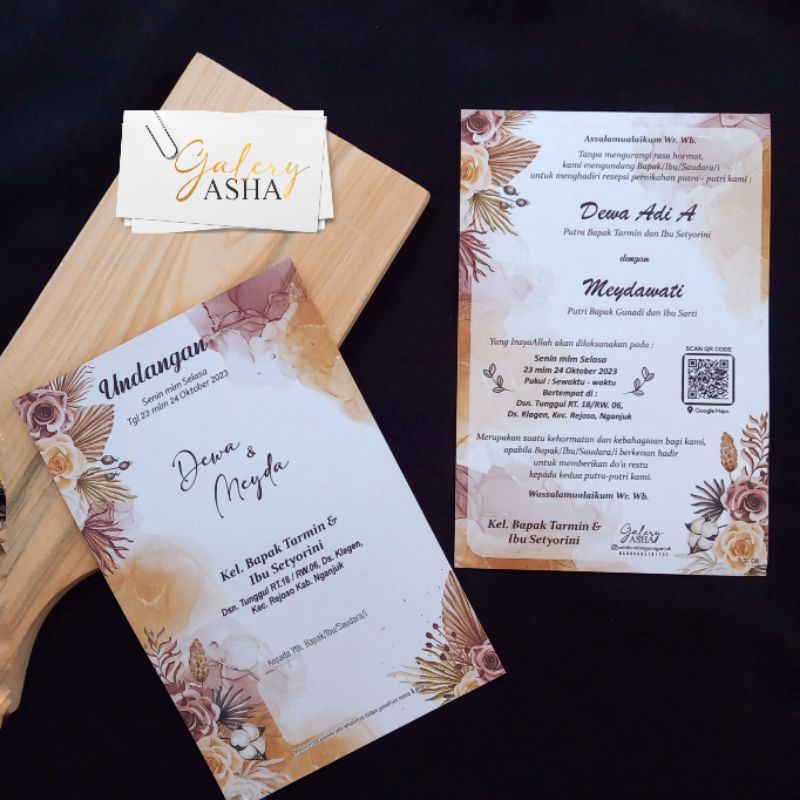 CETAK UNDANGAN PERNIKAHAN DESAIN SIMPLE ELEGAN / UNDANGAN NIKAH MURAH