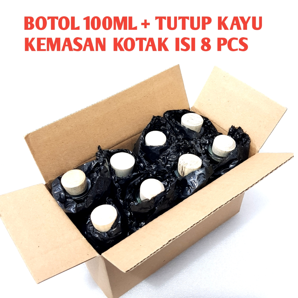 Botol asi 120ml / botol susu bayi kaca tutup karet /  TUTUP KAYU / BOTOL PENYIMPANAN SUSU ASI