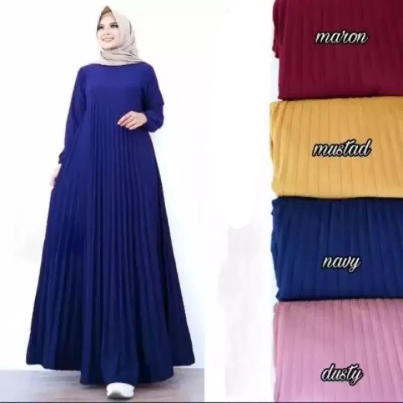 baju gamis plisket mayung