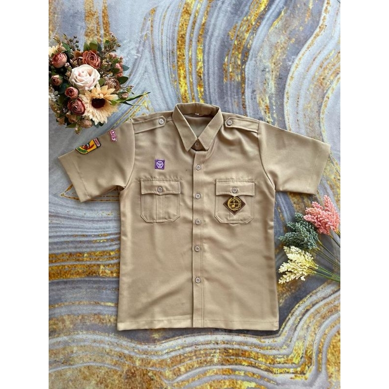 Baju Seragam Pramuka Penggalang Lengan Pendek SD / SMP / SMA Bahan RAPILO