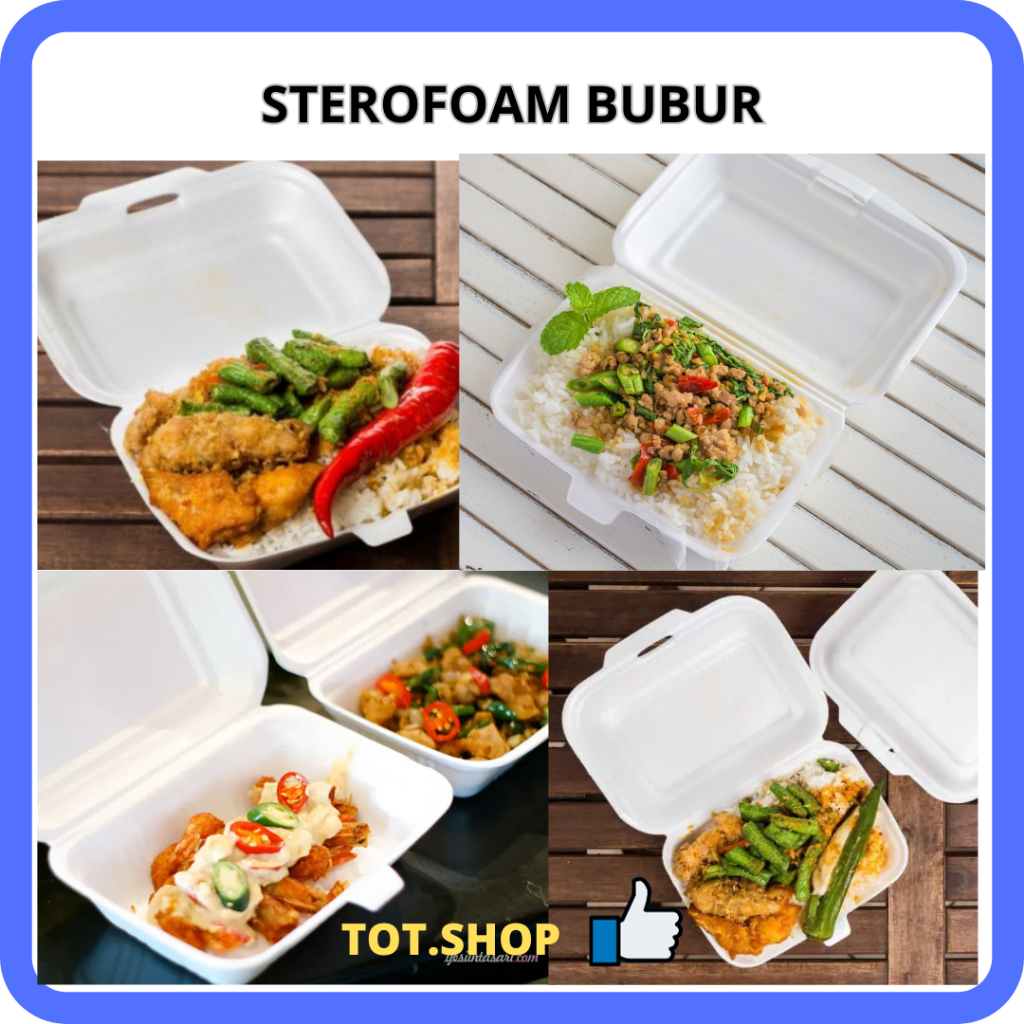 (L-01) Sterofoam Bubur / Styrofom Nasi / Foam Bubur Tanpa Sekat Styrofoam Foam Nasi Mie Bubur Ayam B
