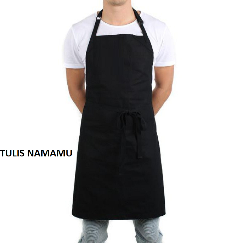 APRON BARISTA CHIEF KOKI BORDIL NAMA APRON MEMASAK ANTI AIR AMERICAN DRILL HIGHT QUALITY