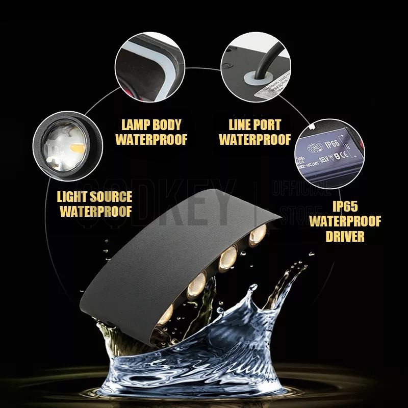 LED Lampu Led lamp Dinding Taman Outdoor COB 4 MATA / 6 MATA Aluminium Anti Air Lampu Dinding Minimalis LED Wall Light Waterproof