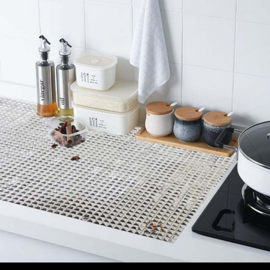 SGS Alas aluminium serbaguna anti air minyak alas meja dapur laci