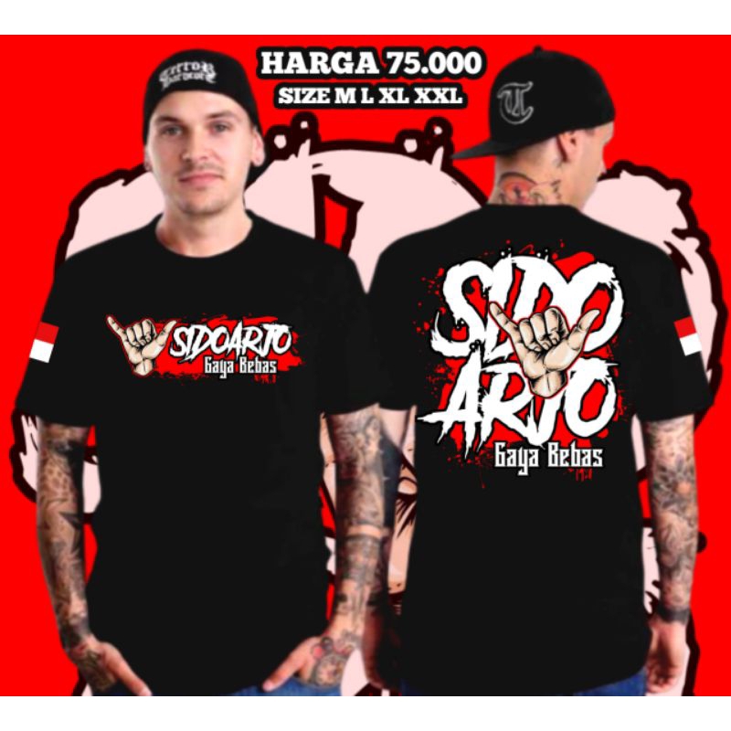 Kaos Sidoarjo Gaya Bebas Warna Hitam