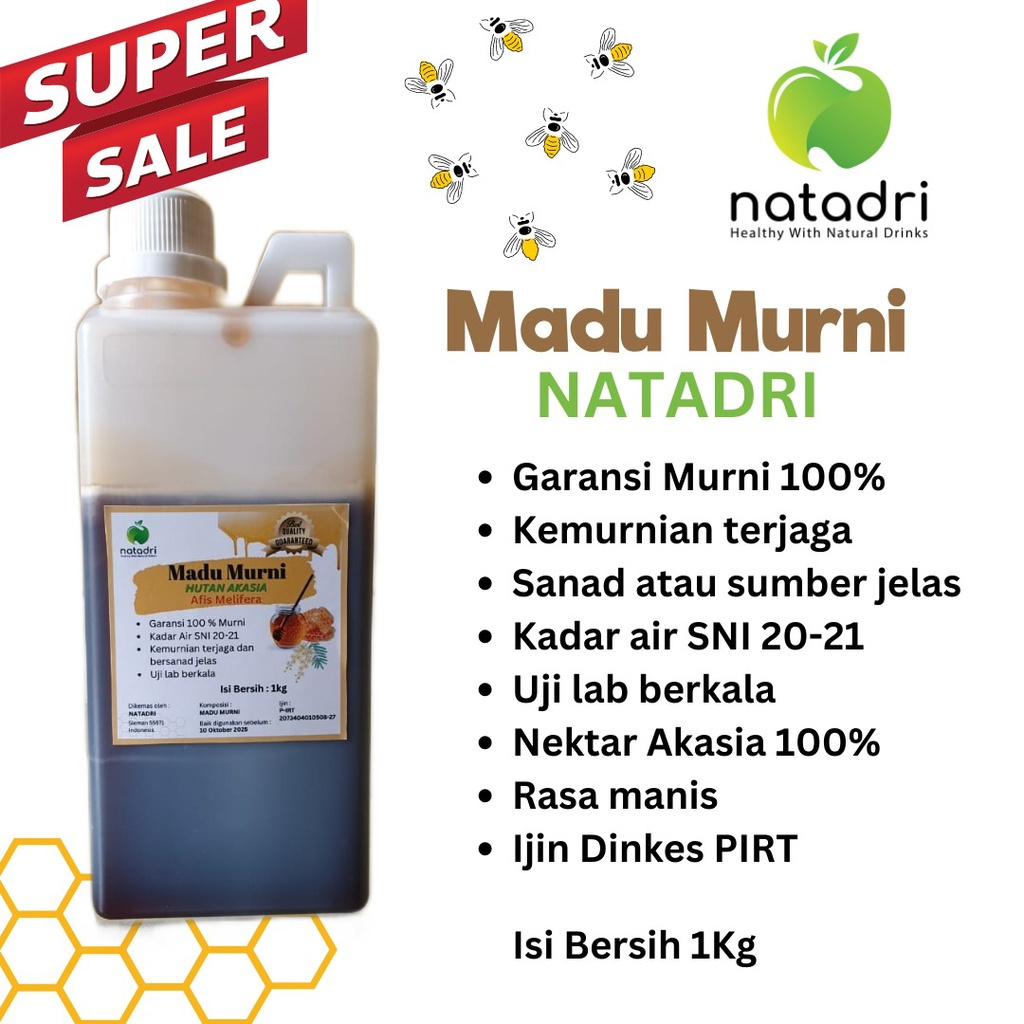 

Grosir Madu Murni Natadri (Raw Honey) Paket 5kg !!