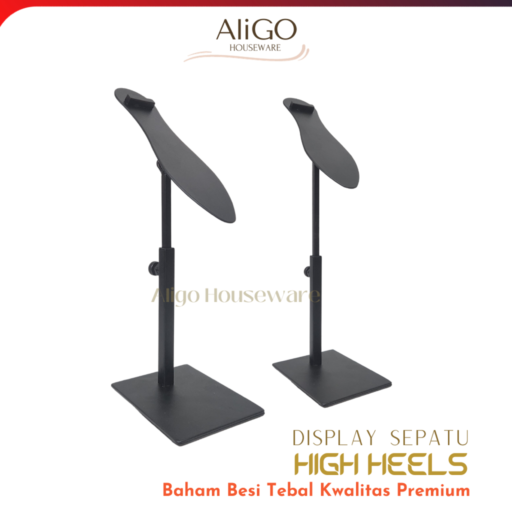 ALIGO DISPLAY STAND SEPATU HIGH HEELS BAHAN BESI TEBAL DAN TEBAL DISPLAY SEPATU KWALITAS PREMIUM