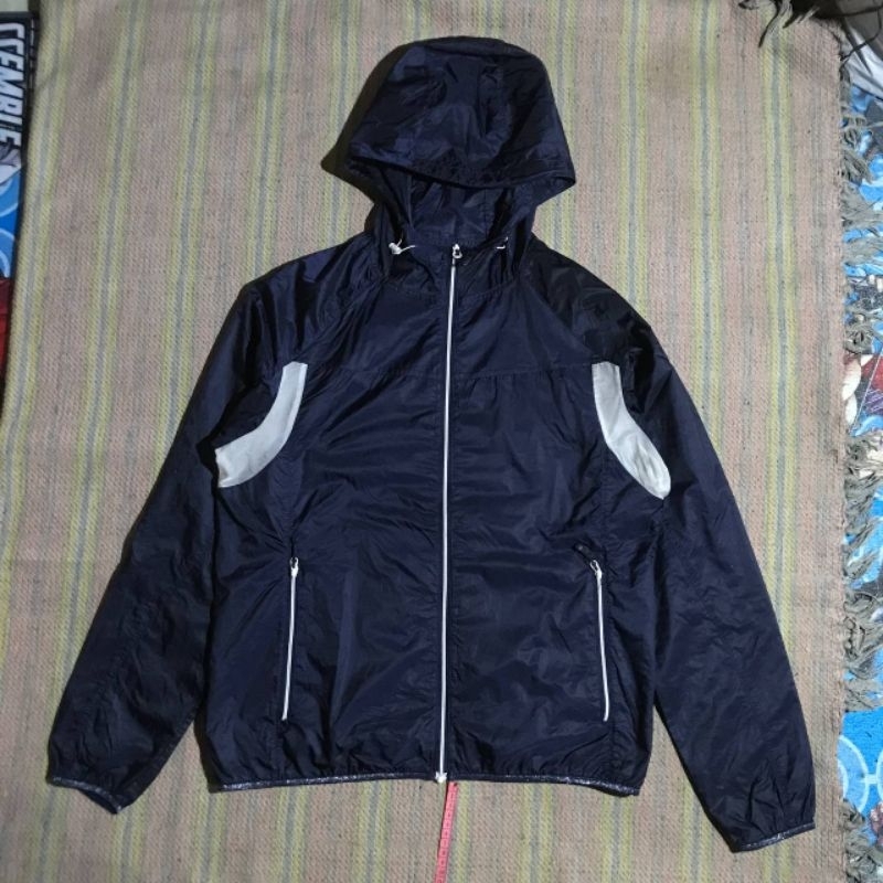 Jacket Running Parasut TNf The North Face Biru Tua Original Second Preloved