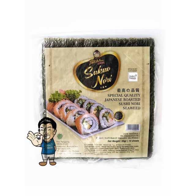 

Tokinori Sakao Sushi Nori Reguler- Roasted Seaweed- Rumput Laut 10 pc