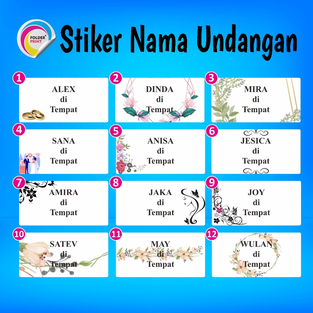 

Cetak Stiker Label Nama Undangan Tom & Jerry 103 Karakter Motif Custom Design