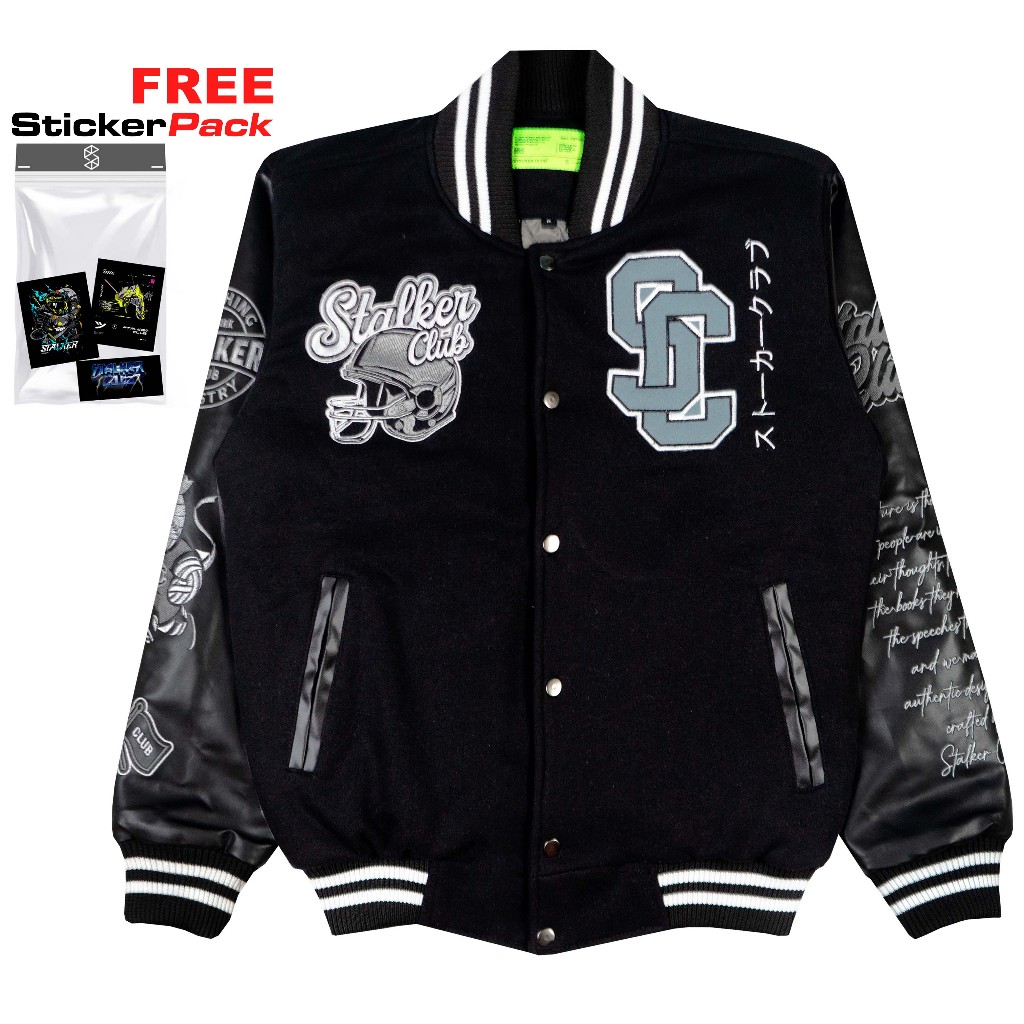 Stalker Jacket Varsity - Rugby Hitam