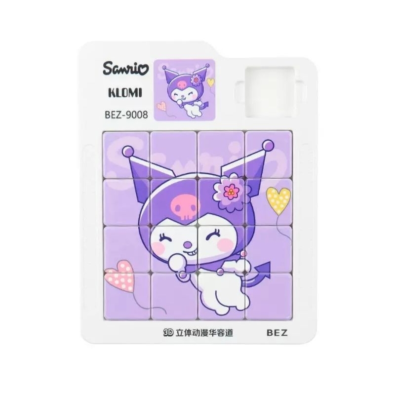 Mainan anak edukasi puzzle sanrio my melody geser jumbo 4x4 / edukatif puzzle geser 3D squishmallow 