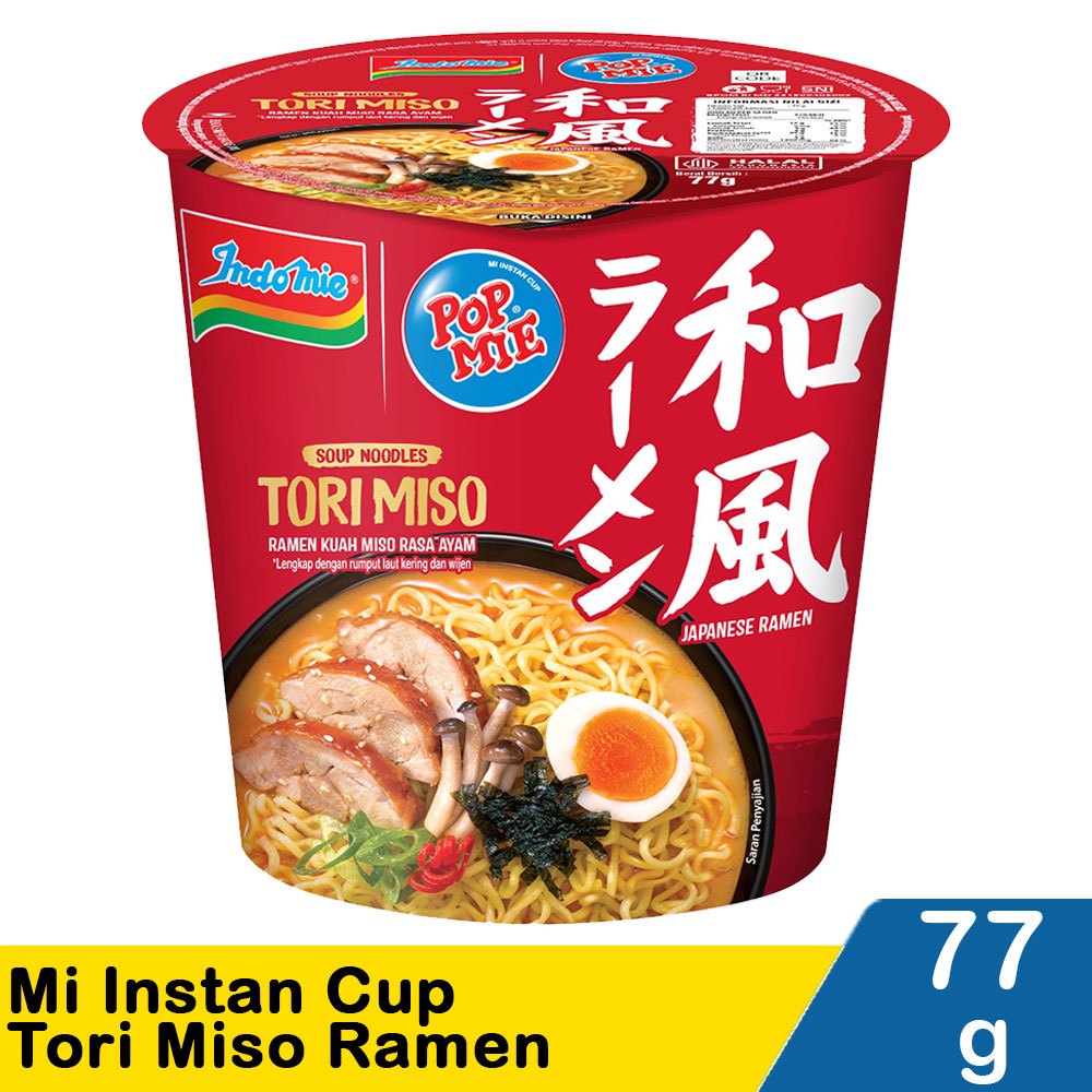 

Indomie Pop Mie Japanese Ramen Tori Miso / Tori Kara Cup 77gram