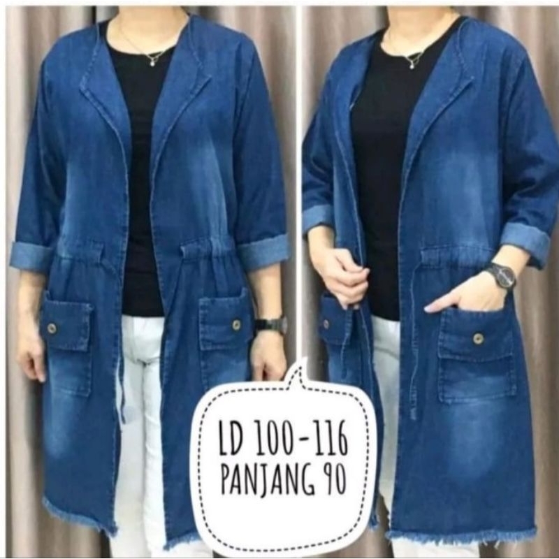 CARDIGAN JEANS WANITA/OUTER JEANS WANITA/BLEZER JINS/CARDIGAN OUTER JEANS WANITA TERBARU/ONESET JEAN