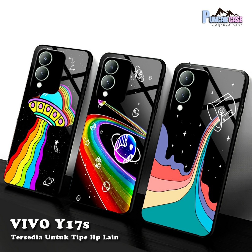 Softcase Glass Kaca VIVO Y17s TERBARU 2023 (A524) PELINDUNG HANDPHONE VIVO  - AKSESORIES HANDPHONE -