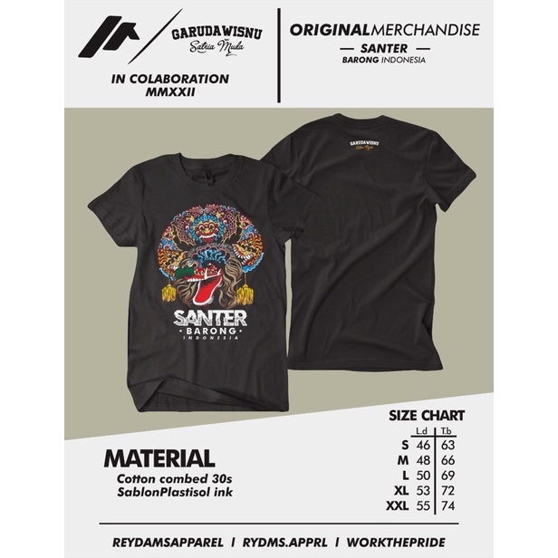 KAOS SANTER BARONGAN GARUDA WISNU SATRIA MUDA BAJU GWSM BARONG INDONESIA HITAM PENDEK VIRAL TERBARU