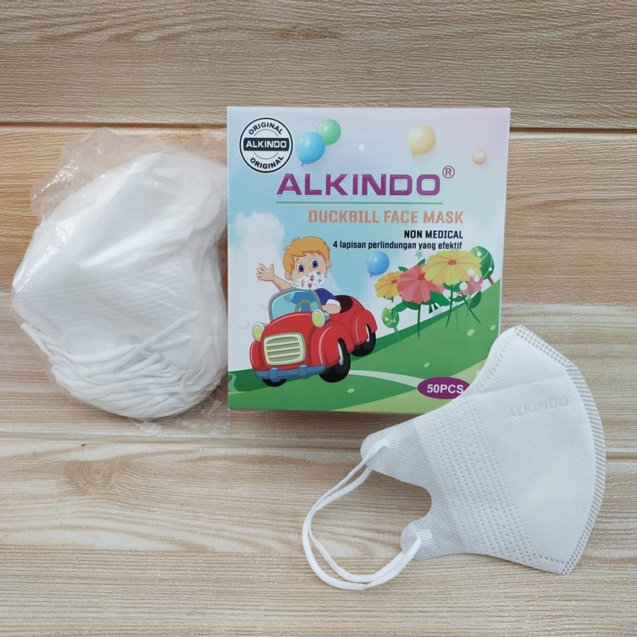 Masker Anak Duckbill Careion Putih Isi 50 Pcs Perkotak Masker Duckbill Anak Polos Termurah