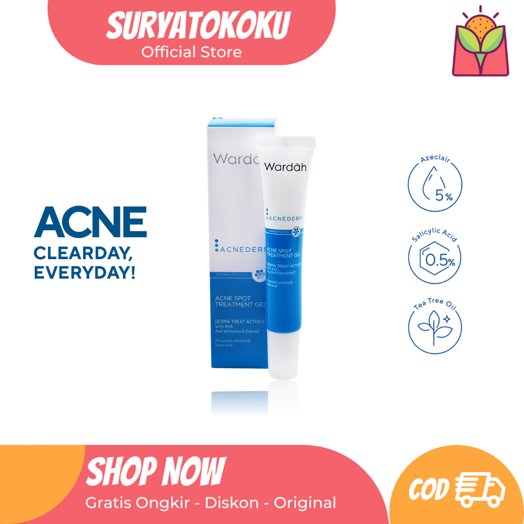 Wardah Acnederm Acne Spot Treatment Gel 15 ml - Totol Jerawat