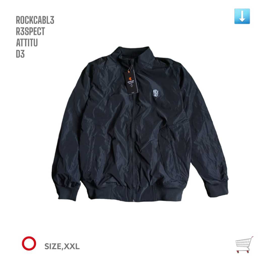 BEST SELLER Jaket Bomber Original Rockcable Big Size XXL Bahan Tebal Waterproof