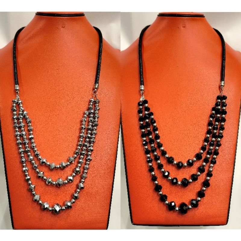 kalung mutiara / kalung mutiara panjang / kalung mutiara susun / kalung handmade / kalung batik / ka