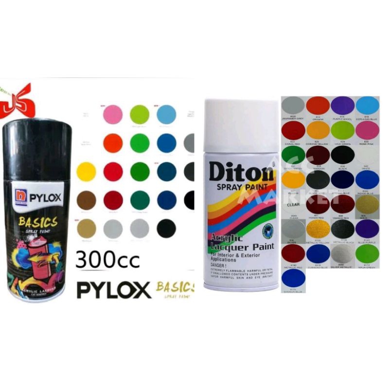 

PYLOX BASIC DITON ACRYLIC LAQUER AEROSOL SPRAY PAINT CAT SEMPROT PILOK PILOX