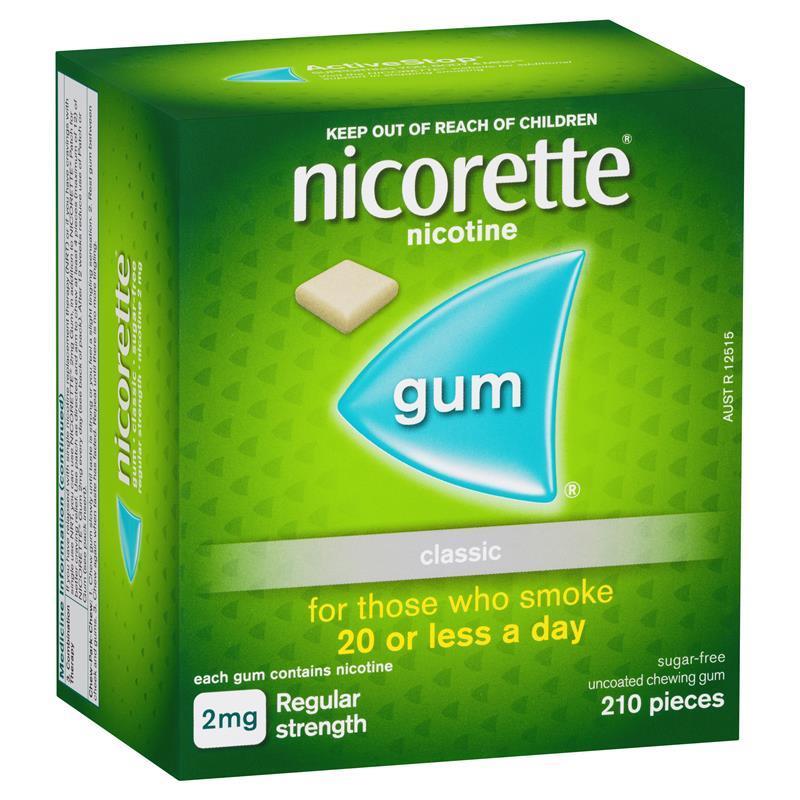 

Nicorette Quit Smoking Regular Strength Nicotine Gum Classic 2mg 210 Pack Anri Rokok Original Australia