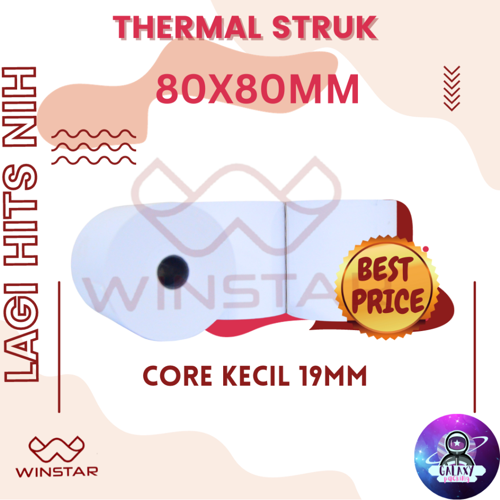 

KERTAS STRUK KASIR THERMAL 80x80 mm core kecil