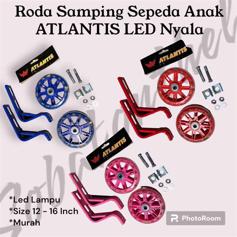 Roda Samping / Roda Bantu Sepeda Anak 12 16 Inch Atlantis Lampu Nyala